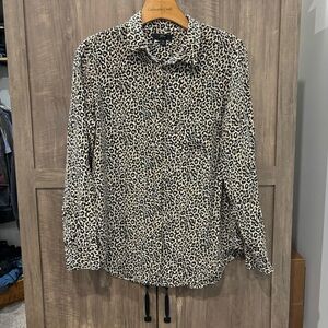 J Crew Size 8 Silk Button Shirt Cheetah Print Top